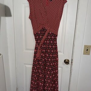 Just...Taylor Red and Black Patterned Maxi Dress